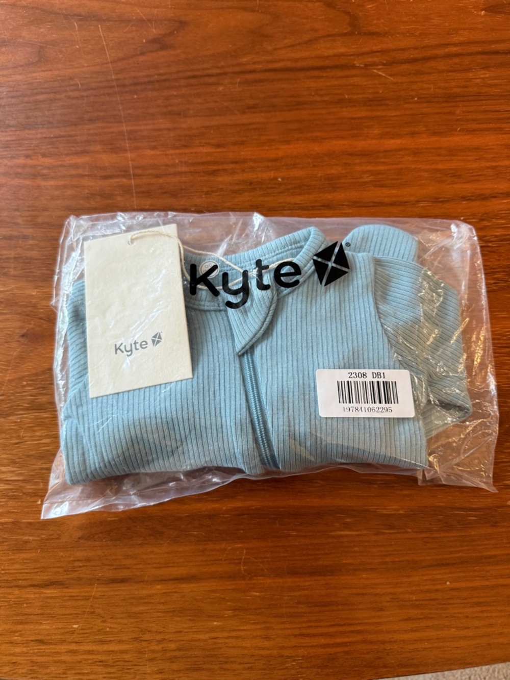 Kyte Baby Ribbed Zipper Footie in Dusty Blue Size 0-3m